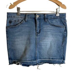 Kancan Frayed Denim Skirt Size 28 Waist (8)